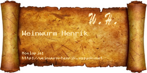Weinwurm Henrik névjegykártya